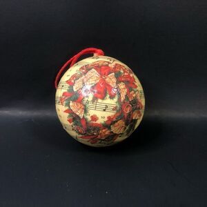 vintage victorian style decoupage music sheet with wreath ornament holiday xmas